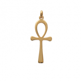 Pendentif croix égyptienne (ânkh) plaqué or (petit)