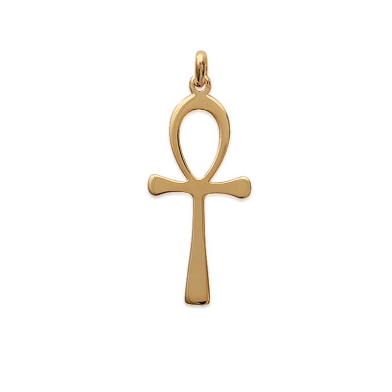 Pendentif croix égyptienne (ânkh) plaqué or (petit)