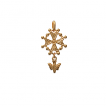 Pendentif croix huguenote  plaqué or