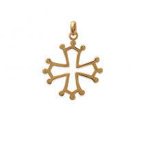 Pendentif croix occitane plaqué or