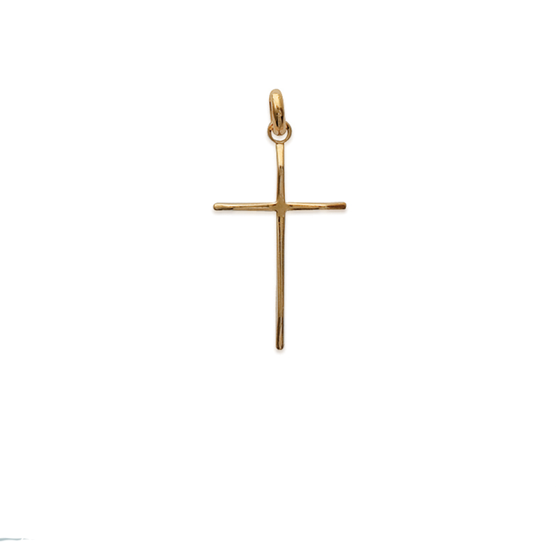 Pendentif croix latine plaqué or