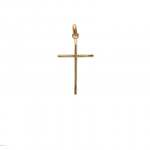 Pendentif croix latine plaqué or