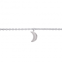 Bracelet cheville en argent, avec breloque lune.