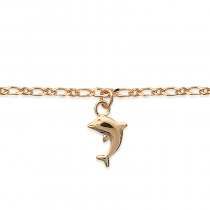 Bracelet cheville, plaqué or, avec dauphin.